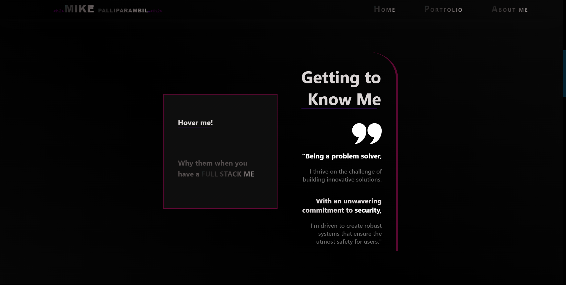 Old Portfolio Website 2